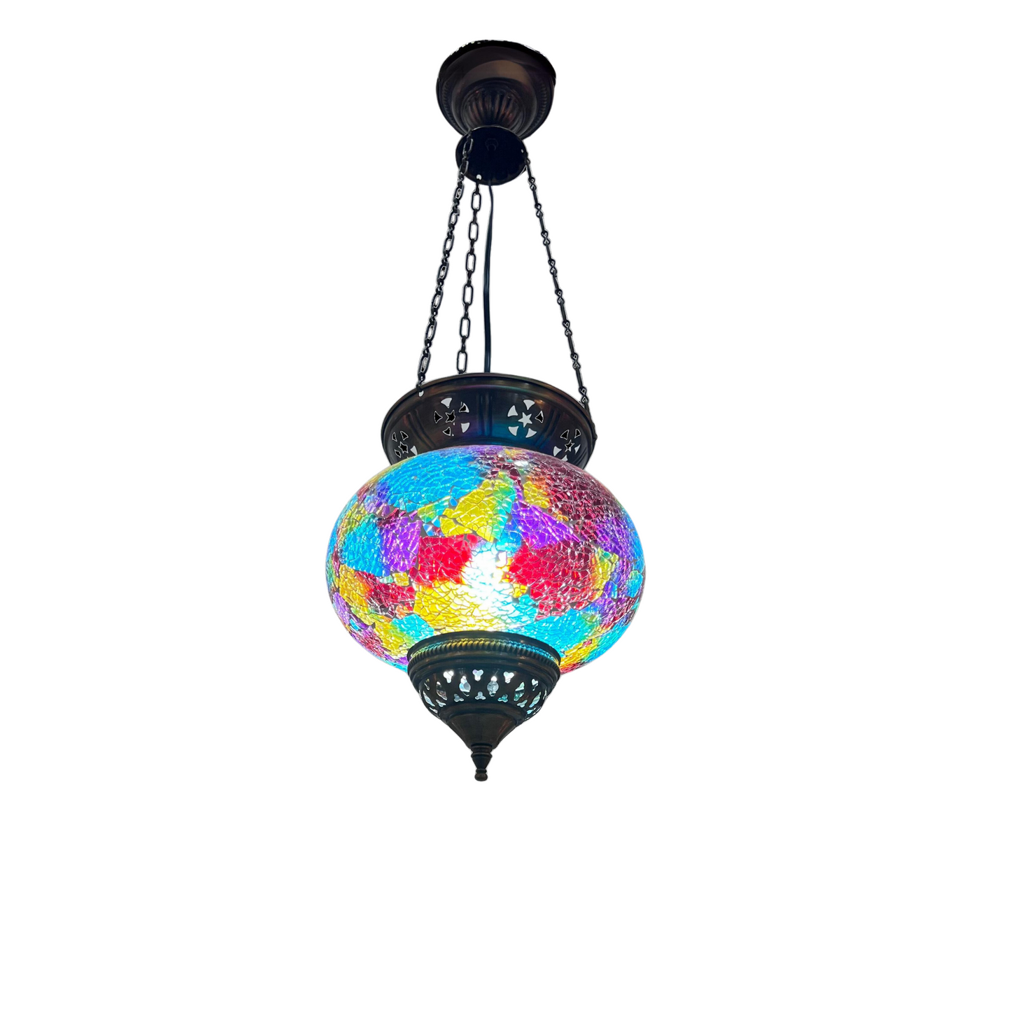 Lámpara Turca de Techo Bombona grande cristal elegible a disponibilidad