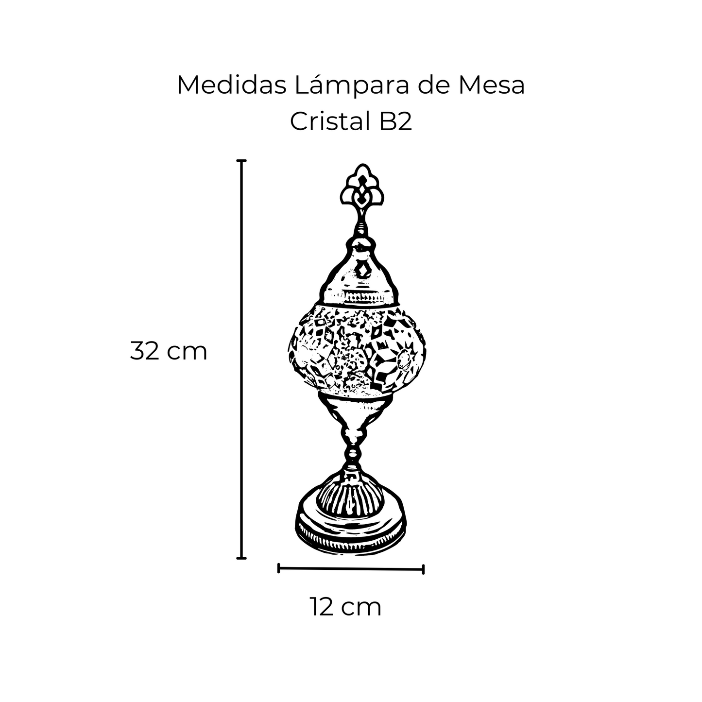 Lámpara Turca de Mesa Cristal elegible al gusto
