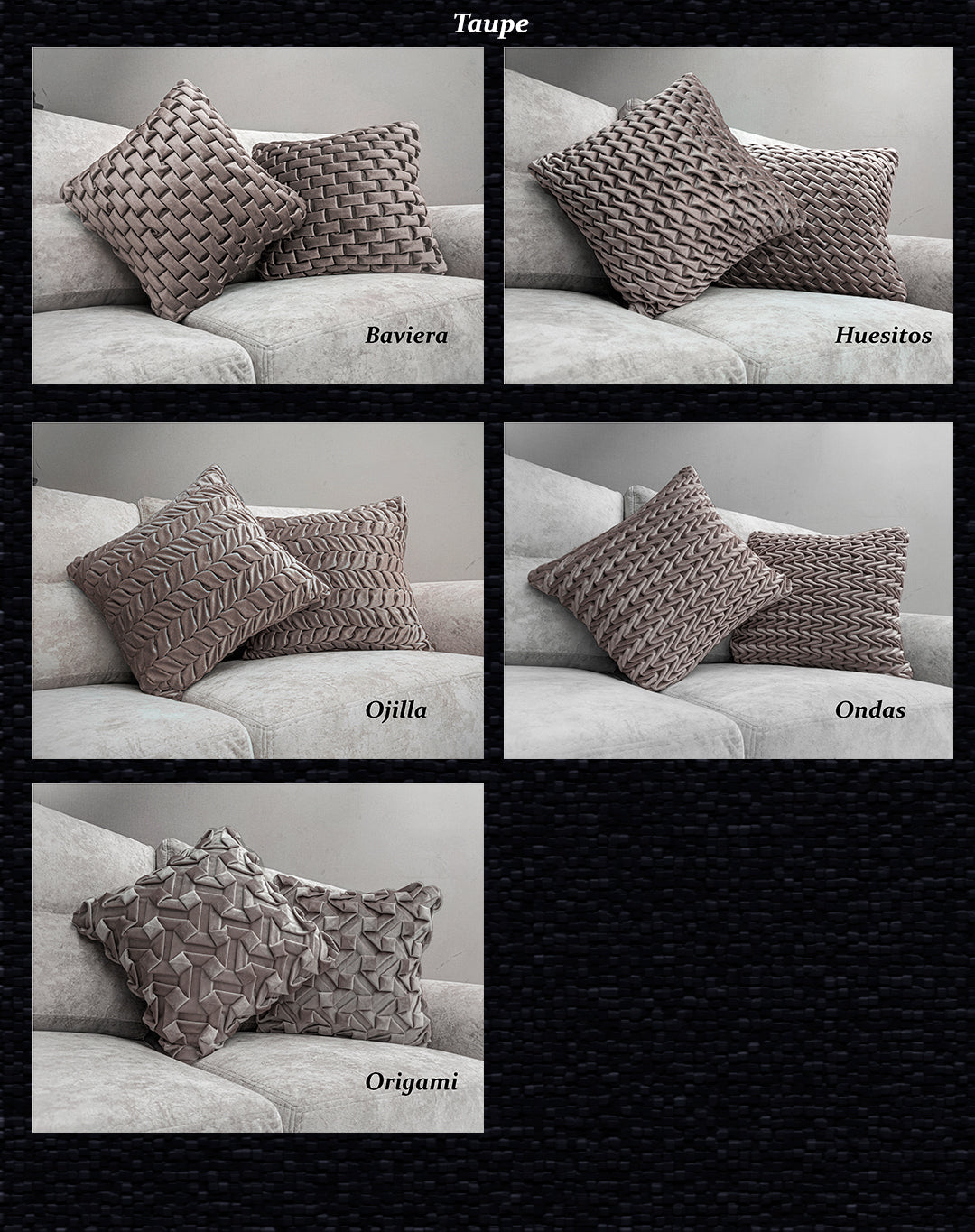 Cojínes de Terciopelo Tejidos con puntada a mano interna Texturizado 50x50 cm