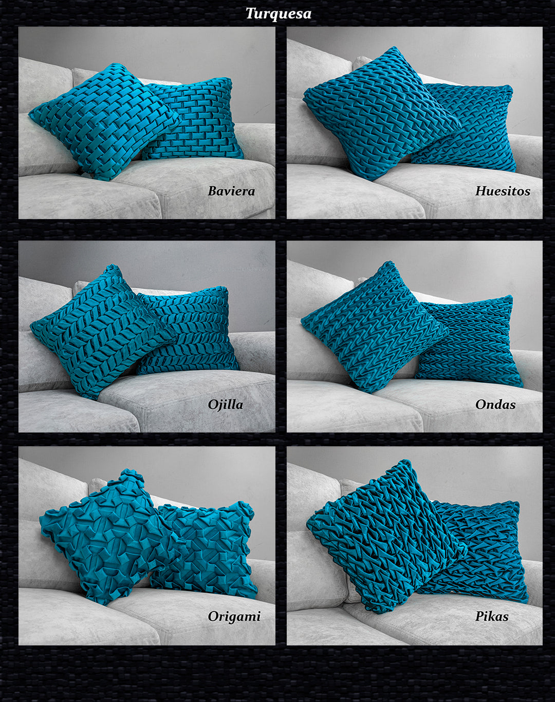 Cojínes de Terciopelo Tejidos con puntada a mano interna Texturizado 50x50 cm