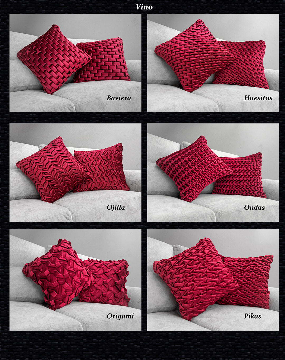 Cojínes de Terciopelo Tejidos con puntada a mano interna Texturizado 50x50 cm