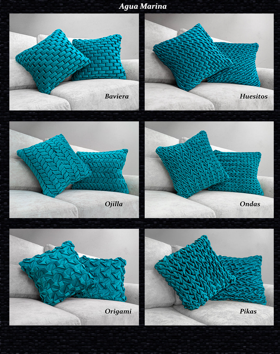 Cojínes de Terciopelo Tejidos con puntada a mano interna Texturizado 50x50 cm