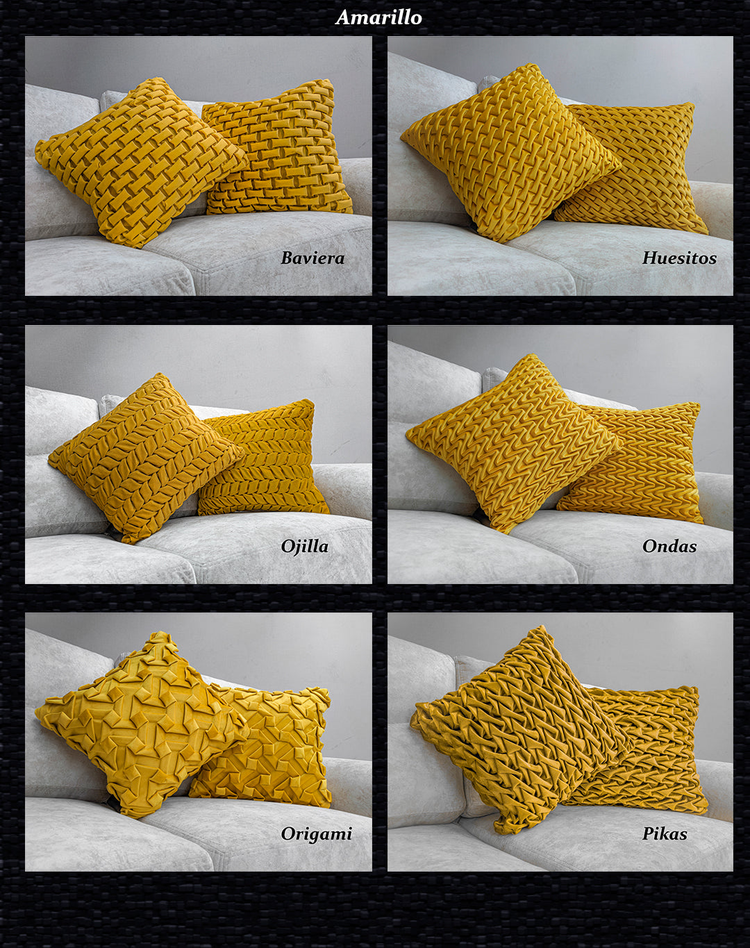 Cojínes de Terciopelo Tejidos con puntada a mano interna Texturizado 50x50 cm