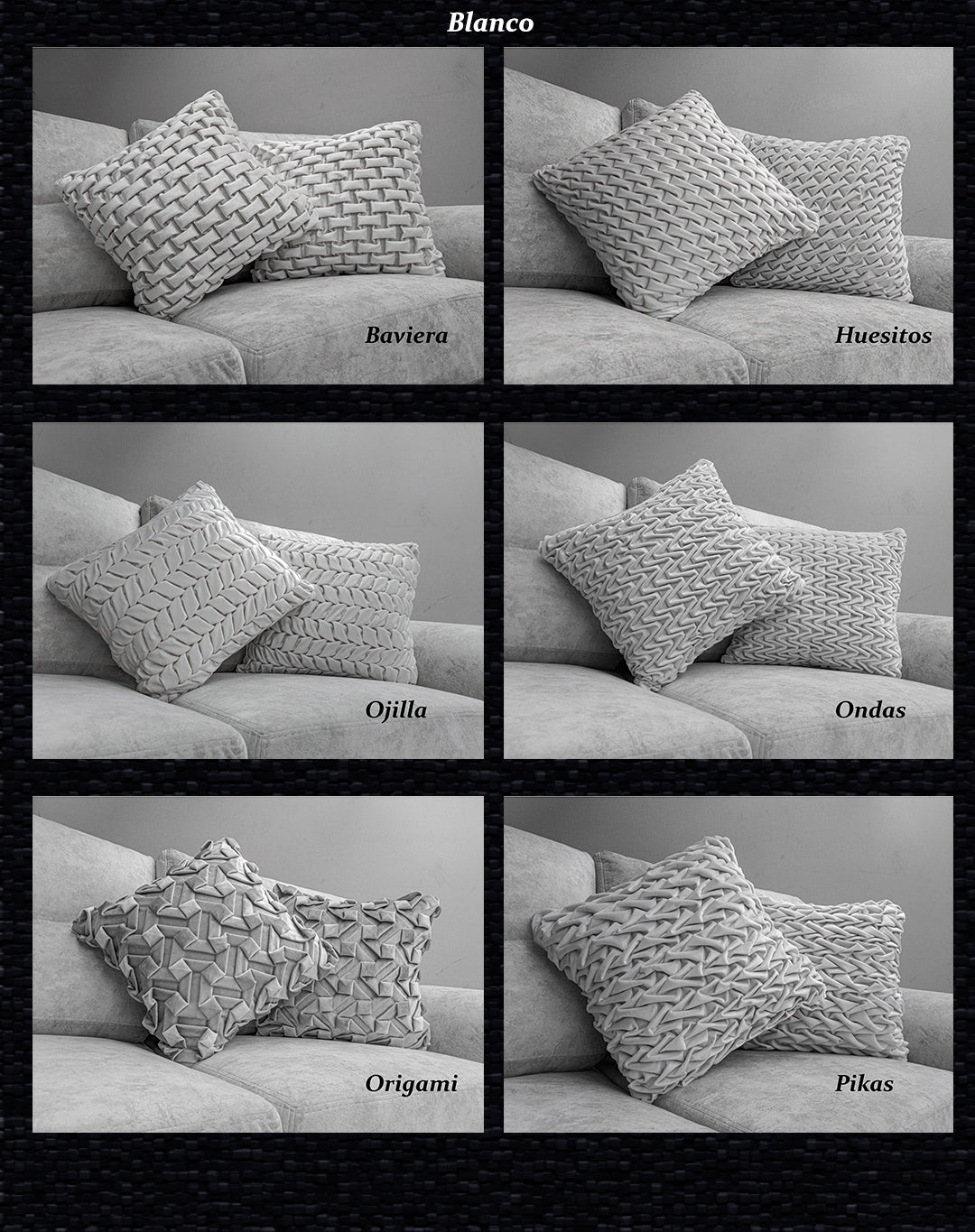 Cojínes de Terciopelo Tejidos con puntada a mano interna Texturizado 50x50 cm