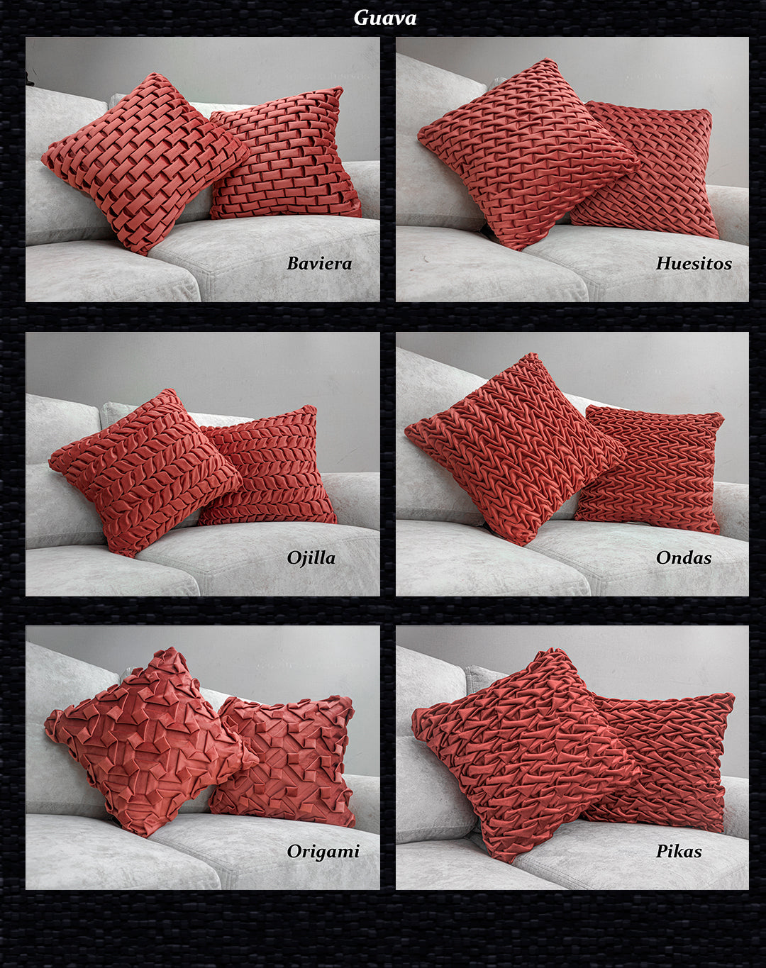 Cojínes de Terciopelo Tejidos con puntada a mano interna Texturizado 50x50 cm