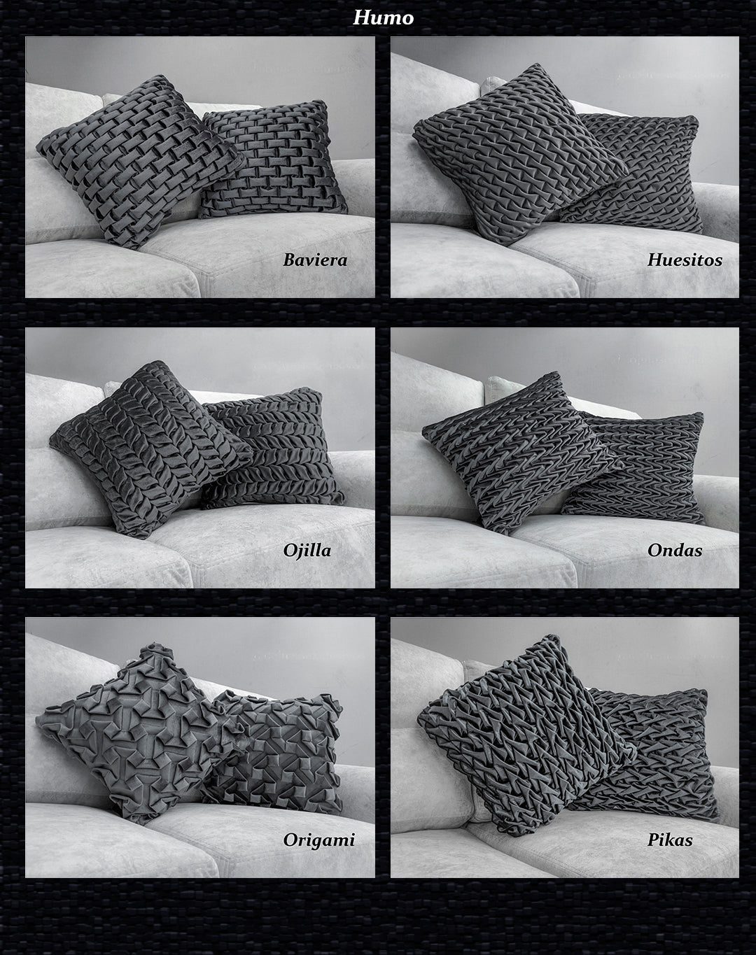 Cojínes de Terciopelo Tejidos con puntada a mano interna Texturizado 50x50 cm
