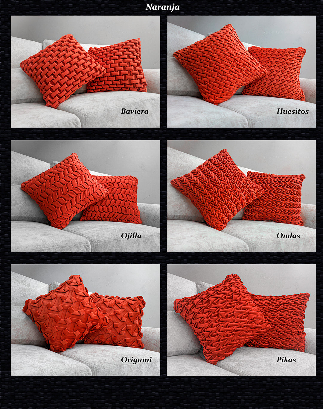 Cojínes de Terciopelo Tejidos con puntada a mano interna Texturizado 50x50 cm