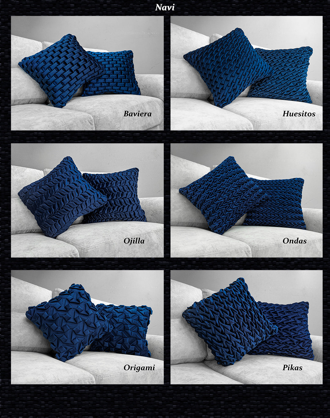 Cojínes de Terciopelo Tejidos con puntada a mano interna Texturizado 50x50 cm