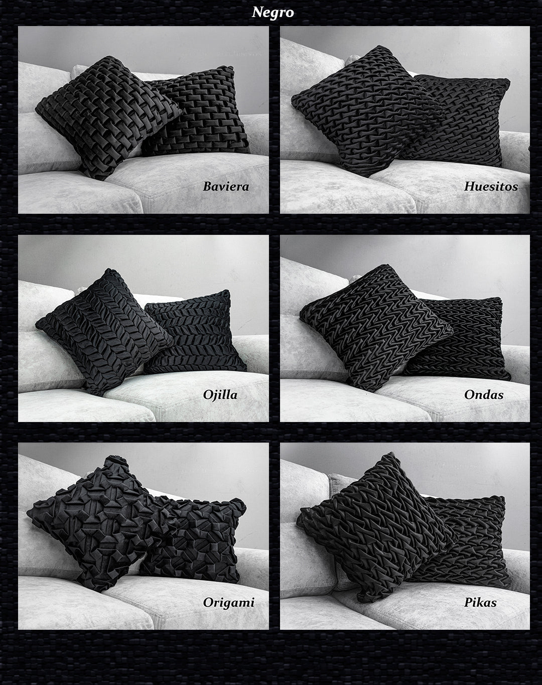 Cojínes de Terciopelo Tejidos con puntada a mano interna Texturizado 50x50 cm