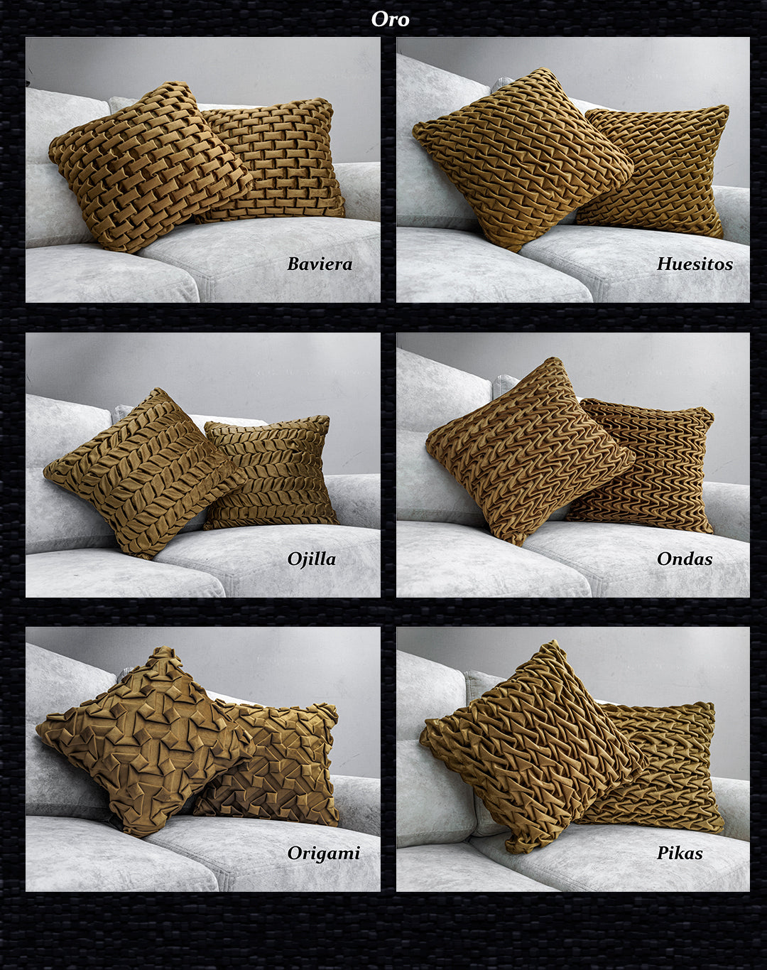 Cojínes de Terciopelo Tejidos con puntada a mano interna Texturizado 50x50 cm