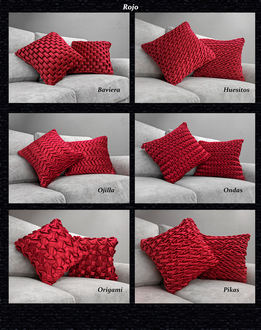 Cojínes de Terciopelo Tejidos con puntada a mano interna Texturizado 50x50 cm