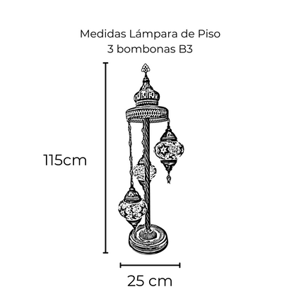 Lámpara Turca de Piso 3 bombonas #3