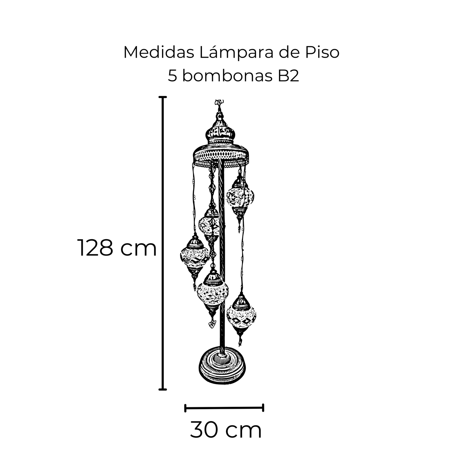 Lámpara Turca de Piso 5 bombonas #2