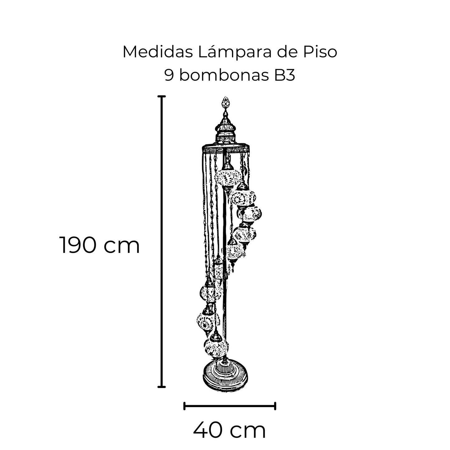 Lámpara Turca de Piso 9 bombonas #3