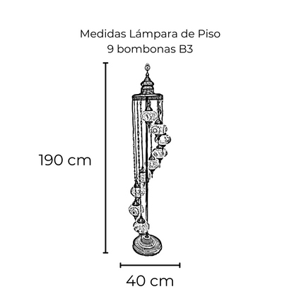 Lámpara Turca de Piso 9 bombonas #3