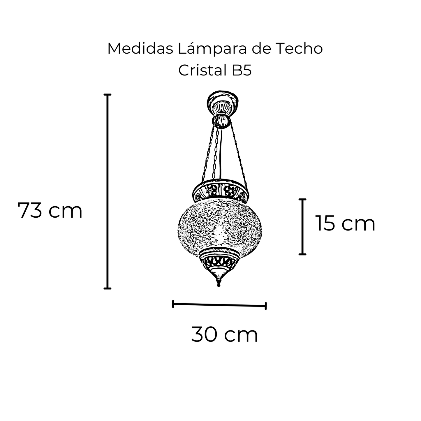 Lámpara Turca de Techo Bombonas Tamaño #5