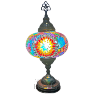 Lámpara Turca de Mesa Multicolor cristal grande y elegible en color al gusto